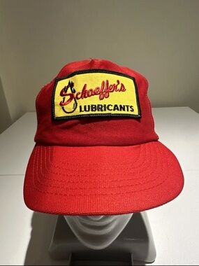 Schaeffer's Lubricants Red Logo Patch Trucker Hat